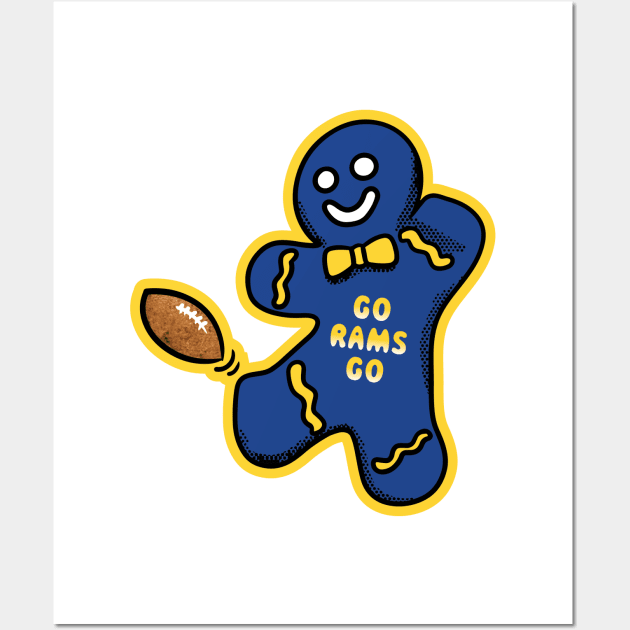 LA Rams Gingerbread Man Wall Art by Rad Love